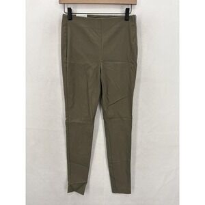 Calvin Klein Dress Pants Womens XS Green Skinny Twill Side Zip Ankle Work NWT